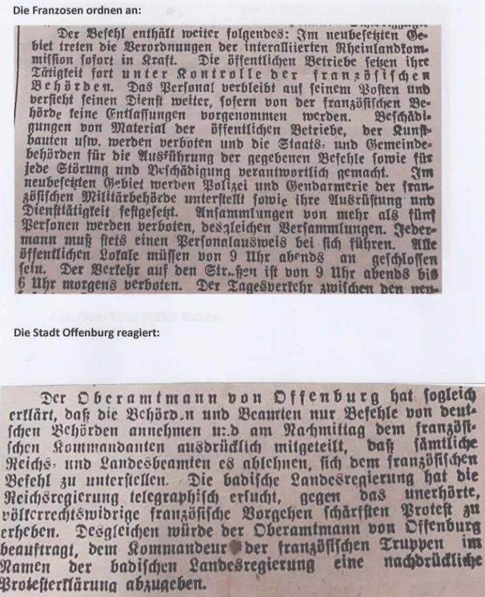 Zeitungsberichte passiver Widerstand