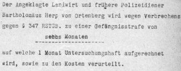 Verurteilung Herp